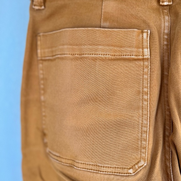 EVERLANE Straight Leg Twill Crop Pants in Mustard Gold Brown, Size 4 - Picture 6 of 8